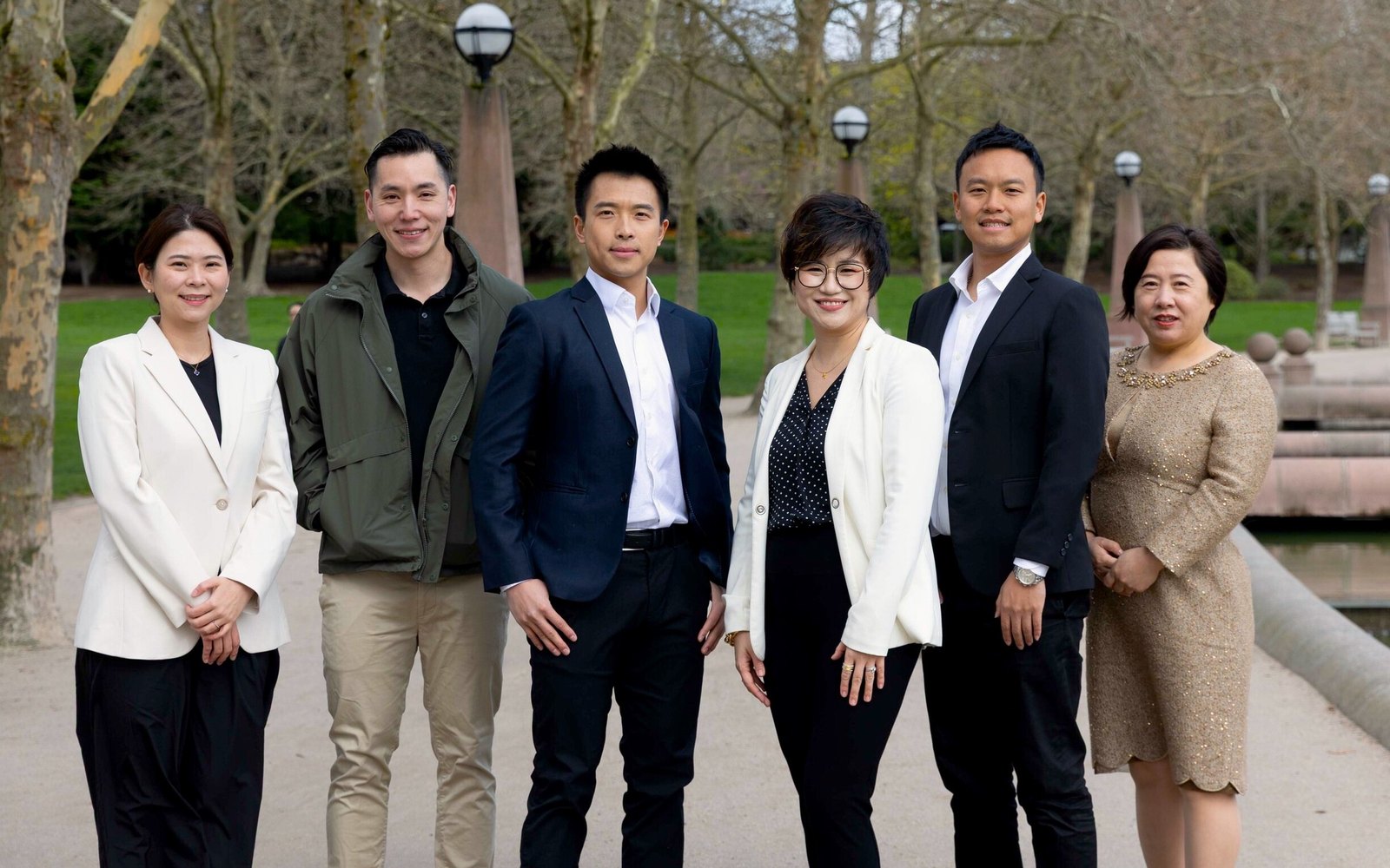 Maggie Sun and the Bellevue bilingual real estate team at Bellevue Downtown Park
