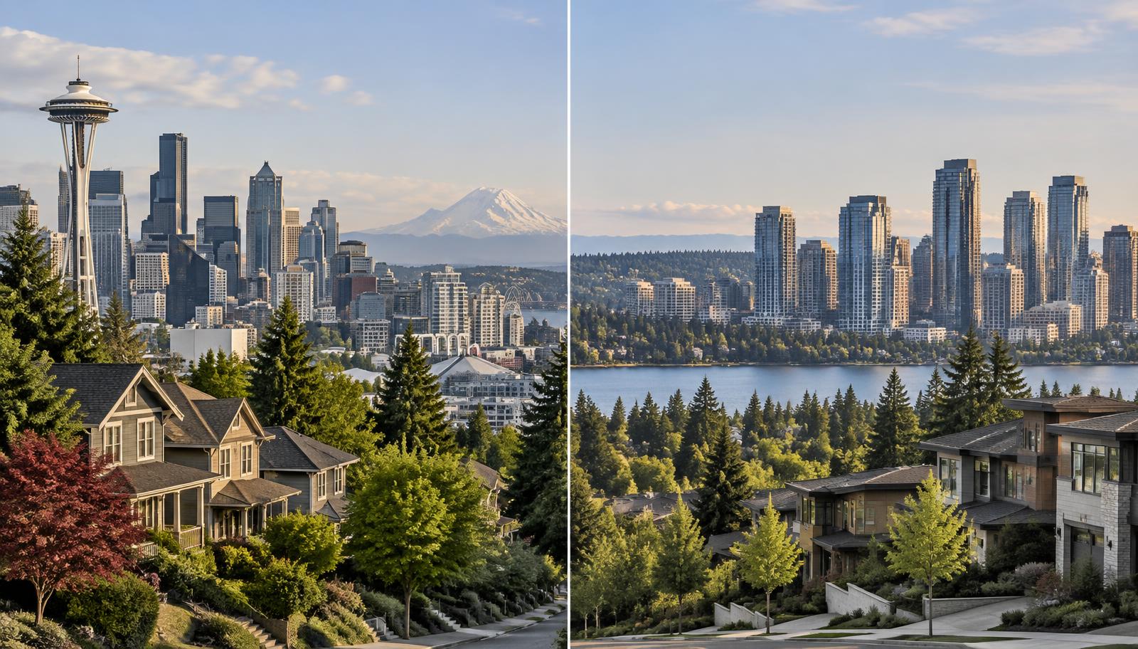 Seattle vs. Bellevue Real Estate: How Buyers Should Choose — concept illustration, not an actual listing or bill