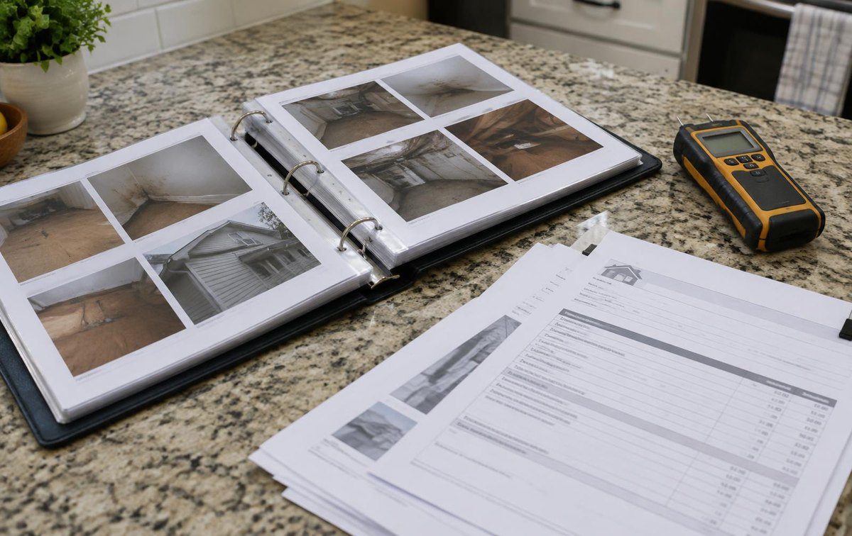 Illustrative planning and document-review scene