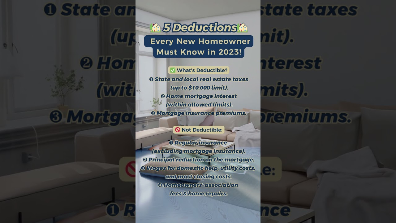 Video: 🏡 5 Deductions Every New Homeowner Must Know in 2023!* 🏡