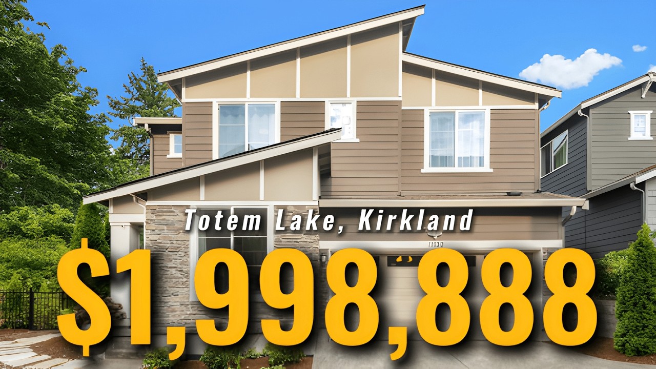 Video: $2M! Kirkland Totem Lake: Newish home, mountain views.